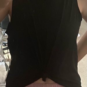Black athletic twist knot tank top